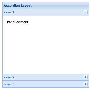 Ext.layout.container.Accordion container layout